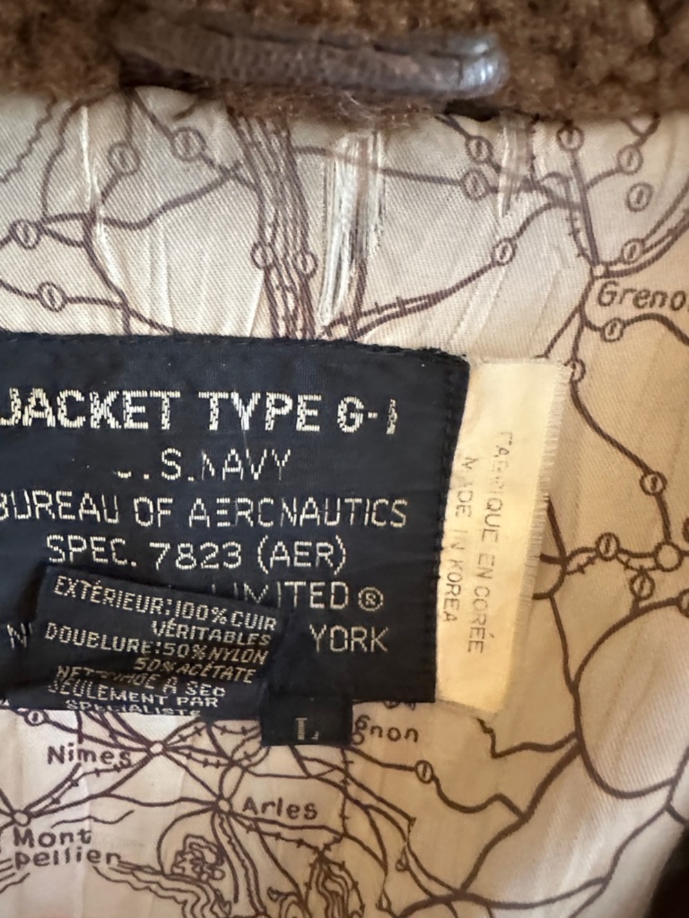 Vintage Avirex G-1 Men Leather Bomber Flight Jacket Top Gun US Navy Large - Picture 3 of 14